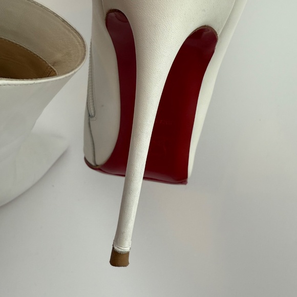 CHRISTIAN LOUBOUTIN SO KATE BOOTY 100 WHITE CALF LEATHER SIZE 41 - Picture 9 of 12